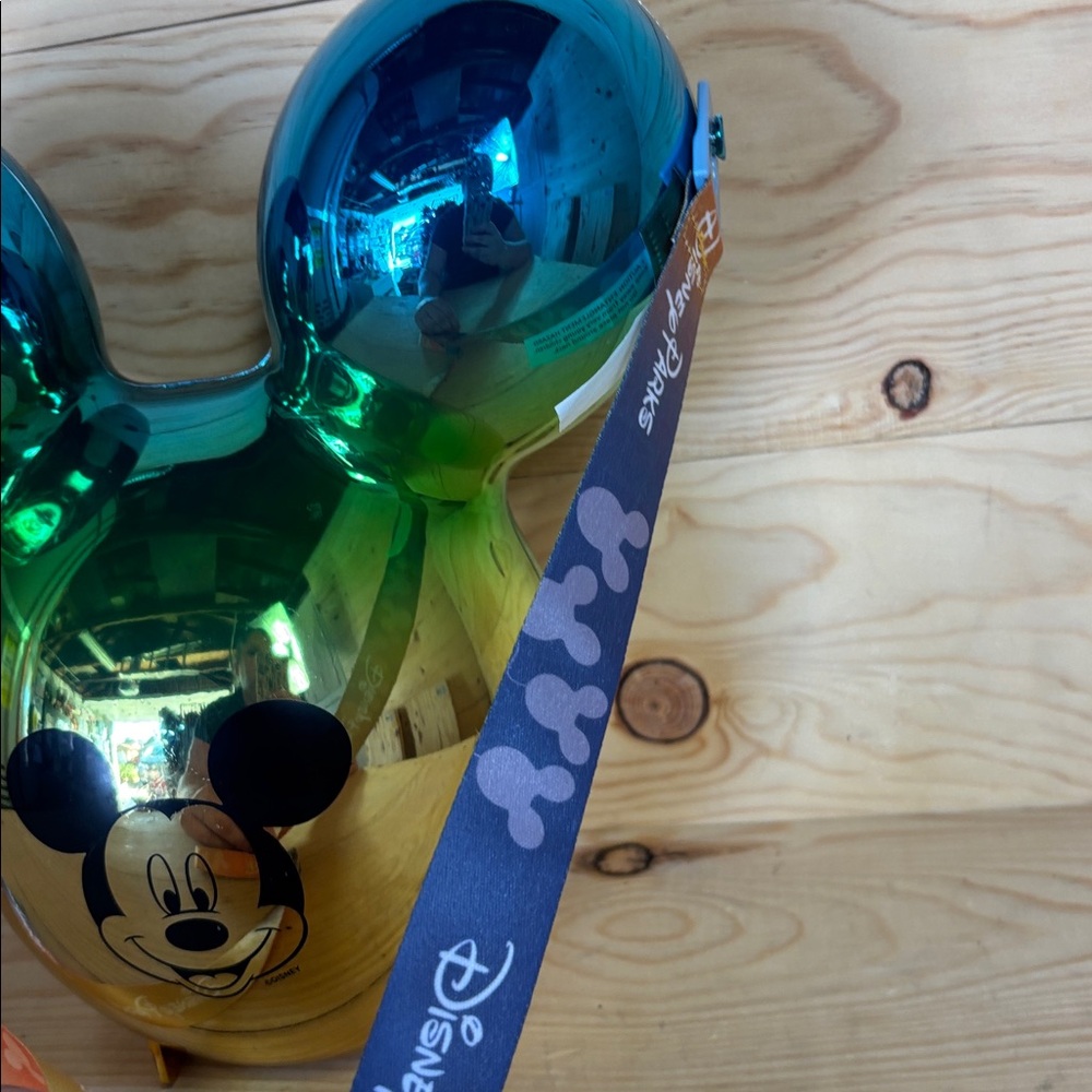 Disney Parks Metallic Blue and Green Mickey Mouse Popcorn Holder - Picture 4 of 7